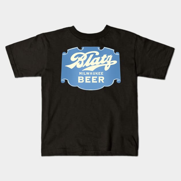 Blatz Beer Milwaukee Kids T-Shirt by asterami